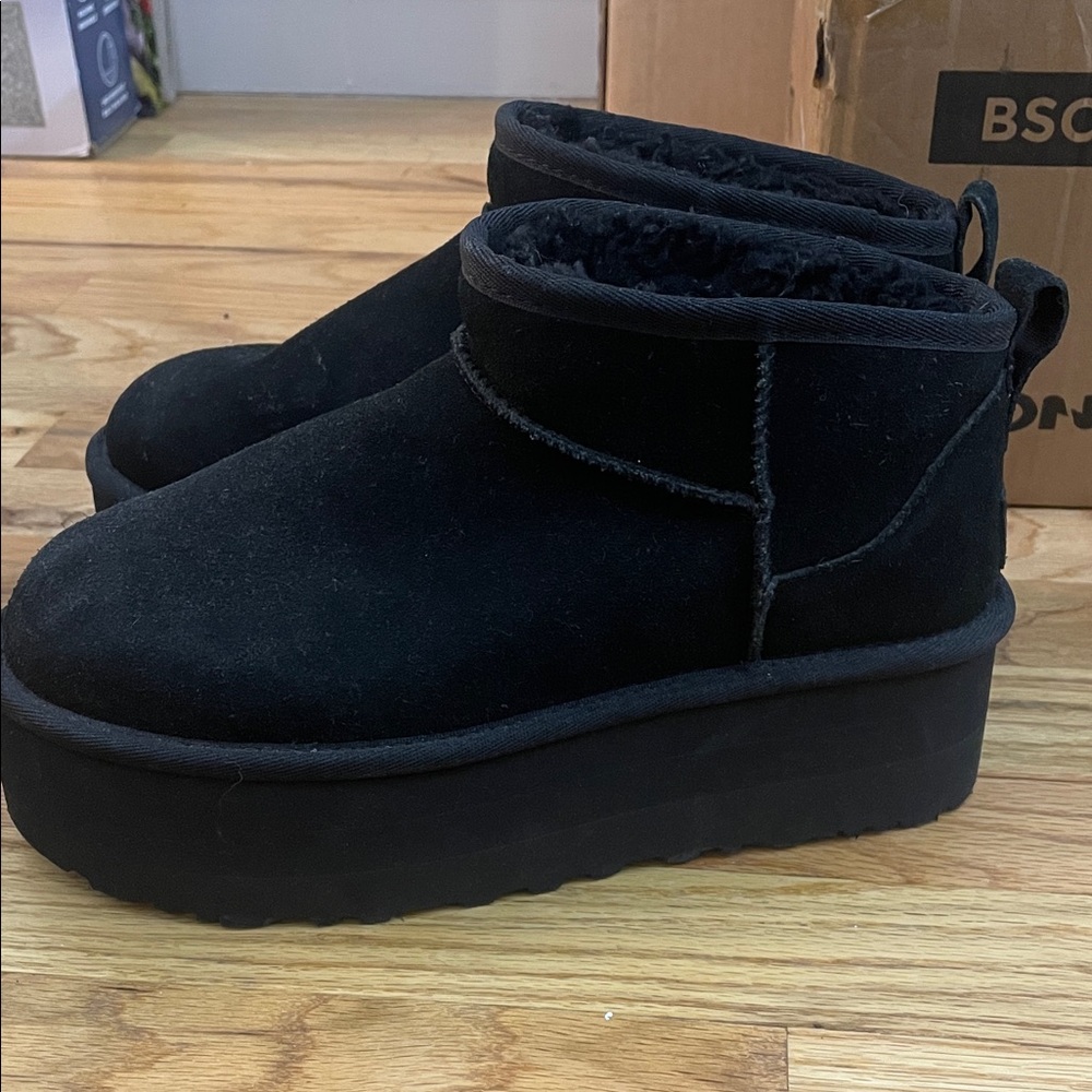 UGG Black Platform Winter Boots